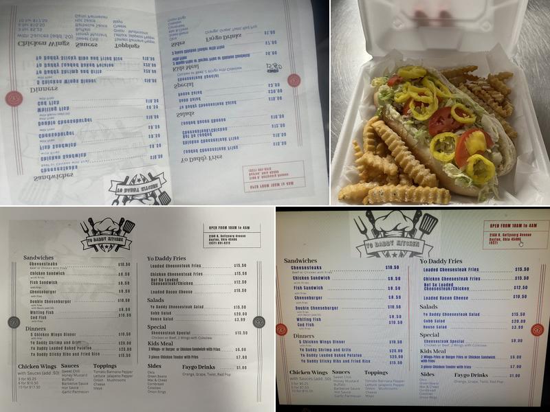 Yo Daddy's kitchen Menu