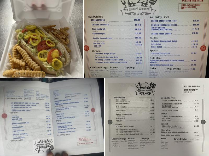 Yo Daddy's kitchen Menu