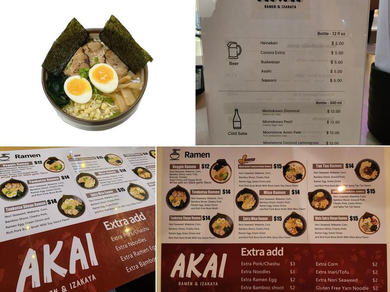 Akai Ramen & Izakaya Menu