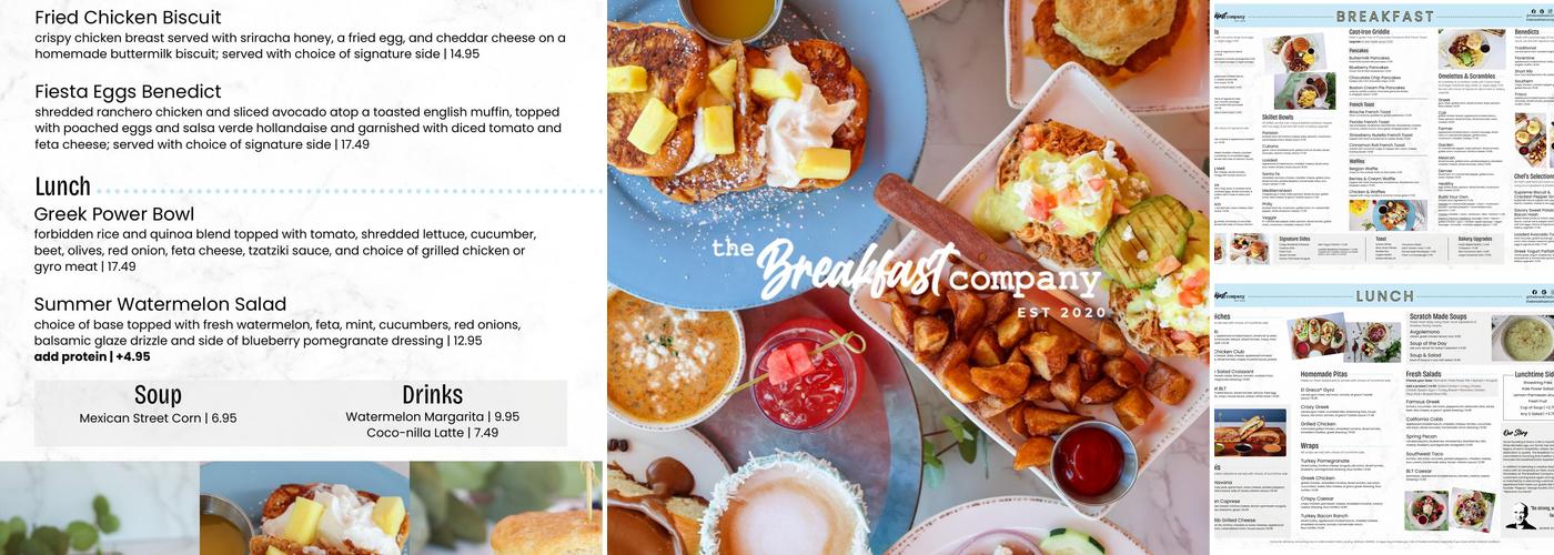 The Breakfast Company Menu