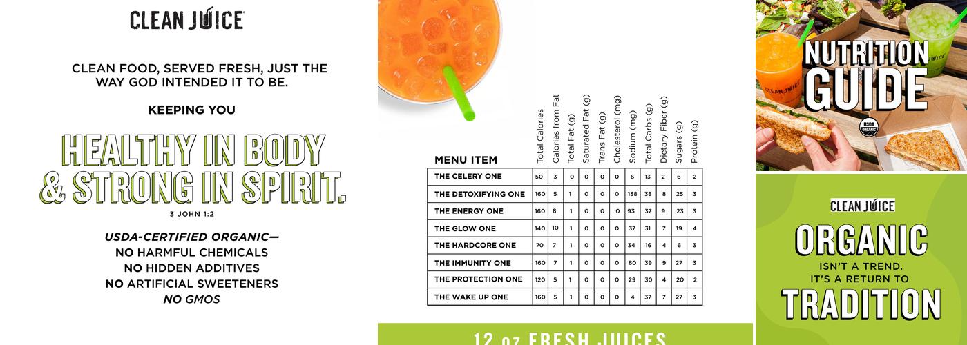 Clean Juice Sugar Land Menu