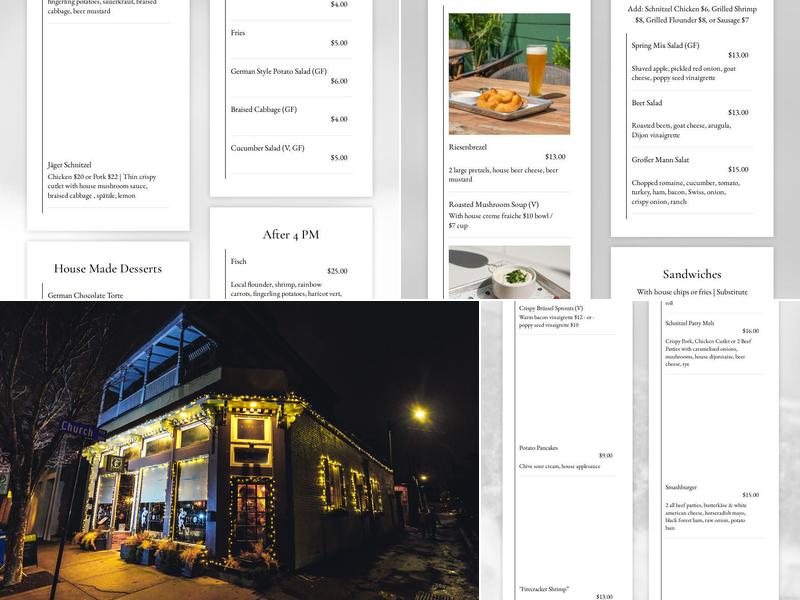 Prost Biergarten Menu