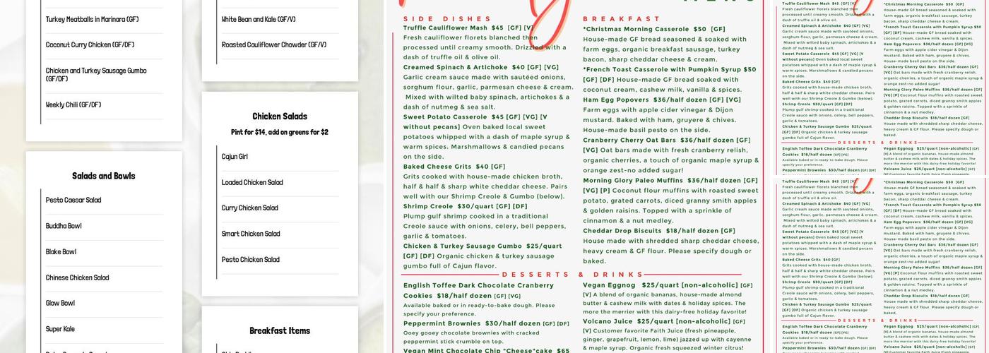 Green Fork & Straw Menu