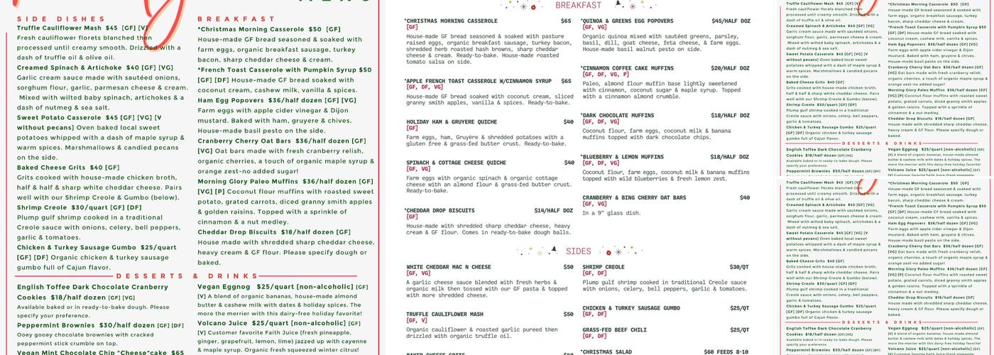Green Fork & Straw Menu