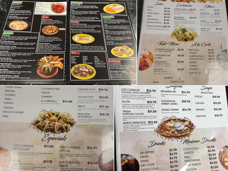 Los Comales Mexican Restaurant and Store Menu