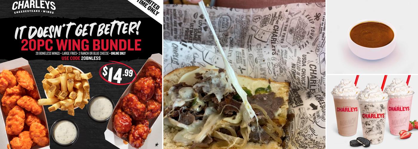 Charleys Cheesesteaks and Wings Menu