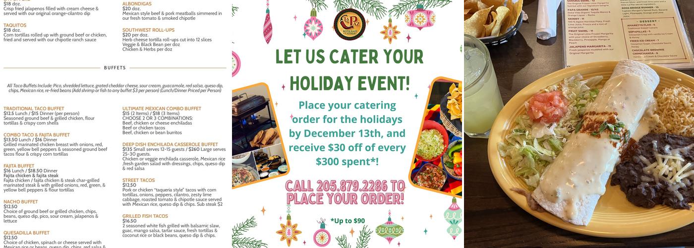 La Paz Ross Bridge Menu