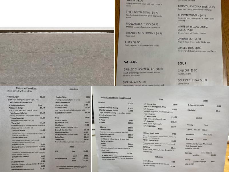 Conrad's 2nd Knot LLC Menu