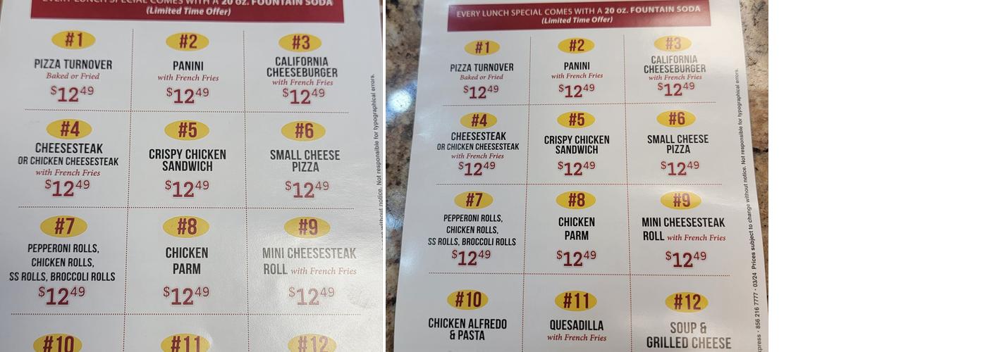 Little Sicily pizza Menu