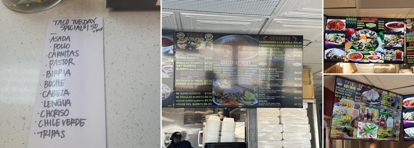 Tacos El Jalisciense Seaside Menu