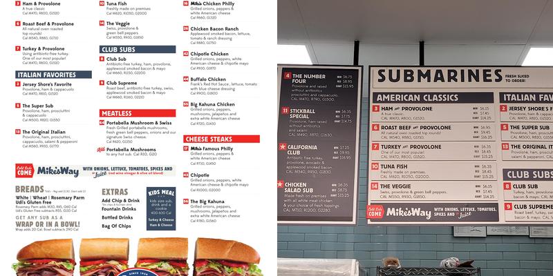 Jersey Mike's Subs Menu