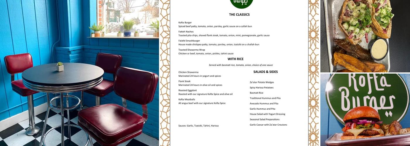 Kofta Burger Menu