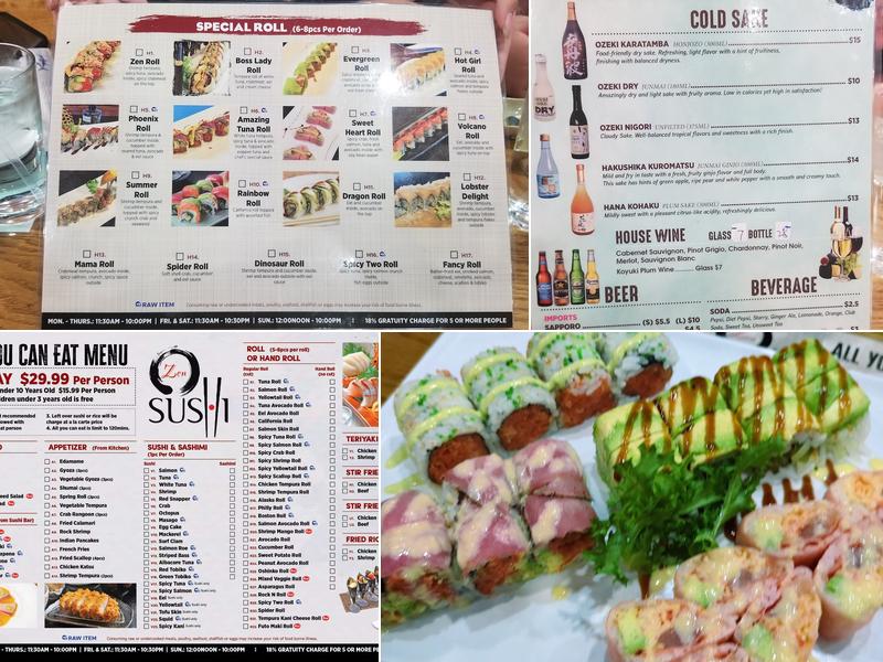 Zen Sushi Menu