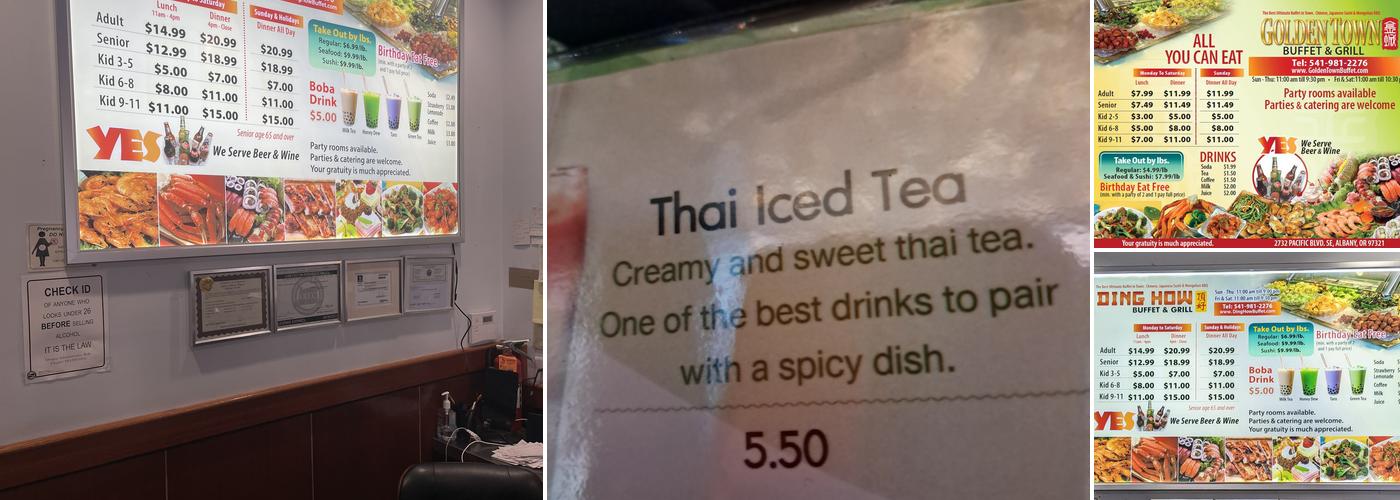 Ding How buffet & grill Menu