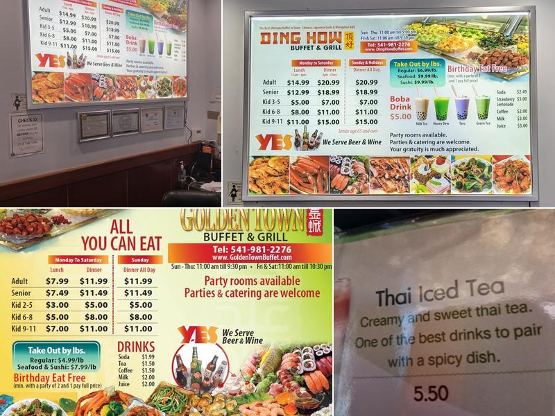 Ding How buffet & grill Menu