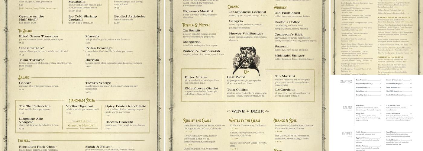 Five on Vine Menu