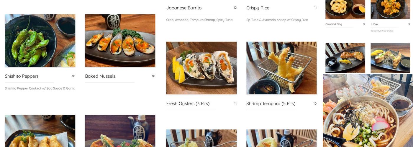 Sushigah Menu