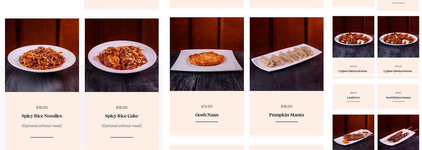 Mrs khan Uyghur Cuisine Menu