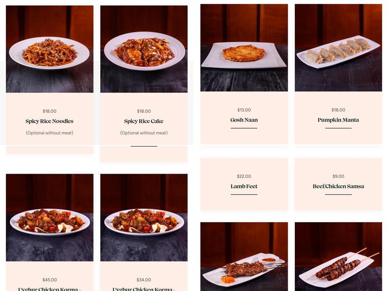 Mrs khan Uyghur Cuisine Menu