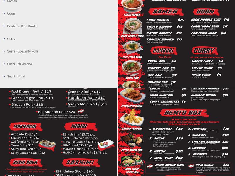 Bento Moto Menu