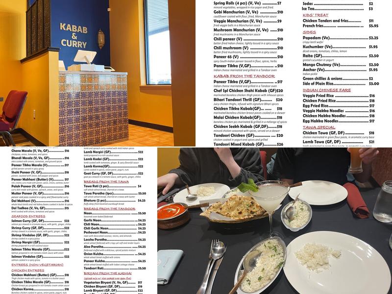 Kabab and Curry Menu
