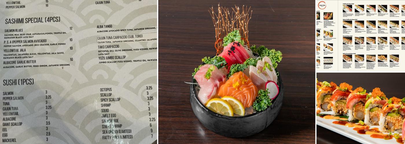Tori Tori Sushi Menu
