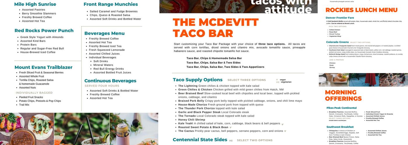 McDevitt Taco Supply Menu