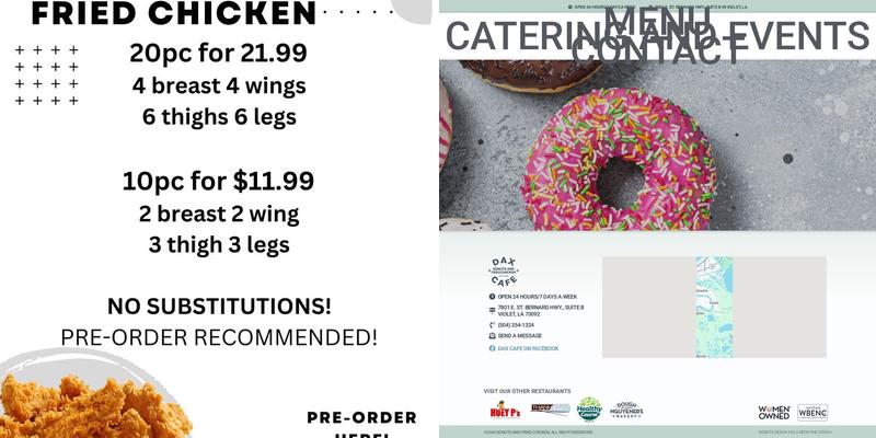 Dax Donuts and Fried Chicken Menu