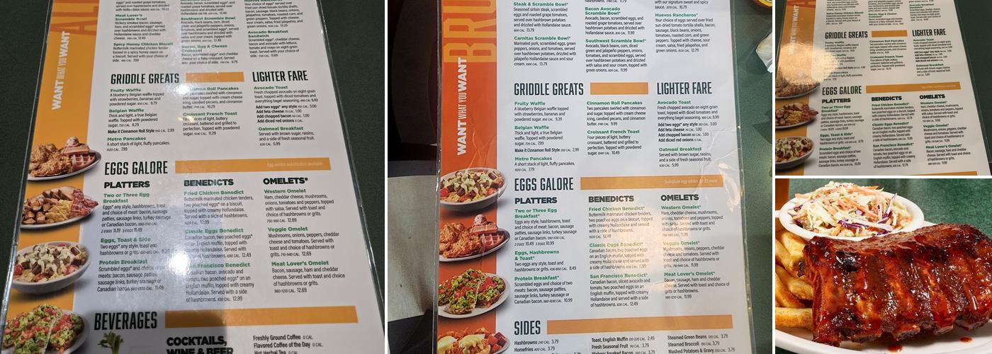 Metro Diner Menu