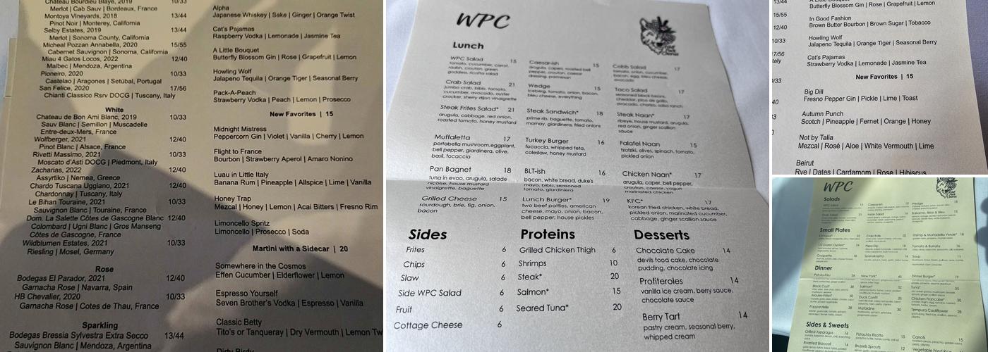 Wolf Pack Chorus Menu