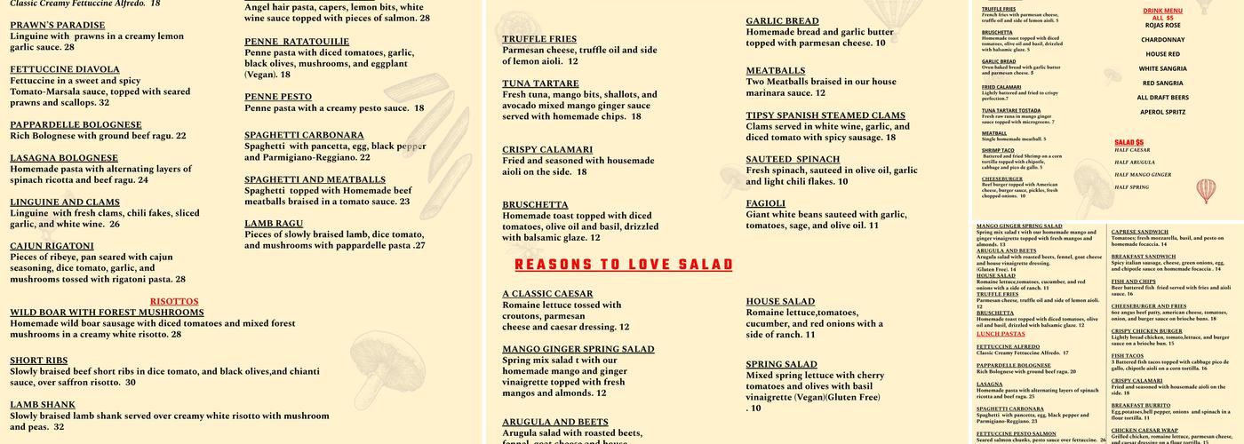 Eddie’s Kitchen Menu