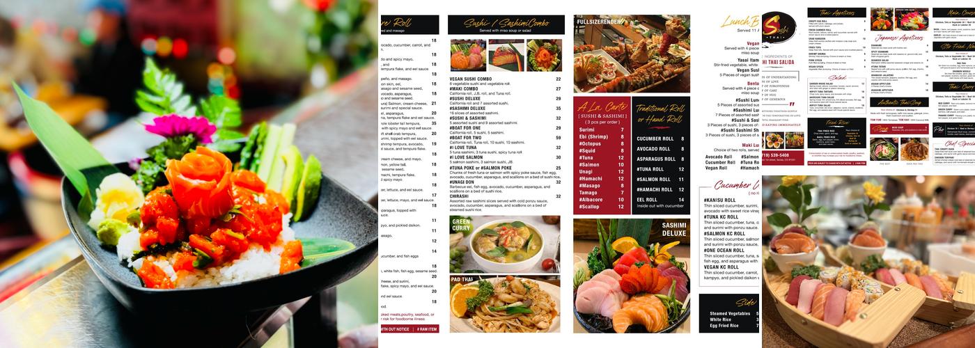 Sushi Thai Salida Menu