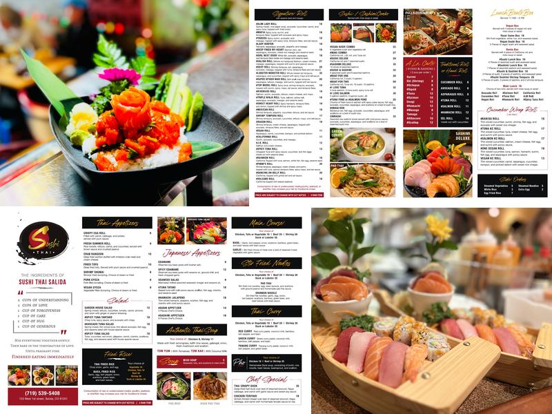Sushi Thai Salida Menu