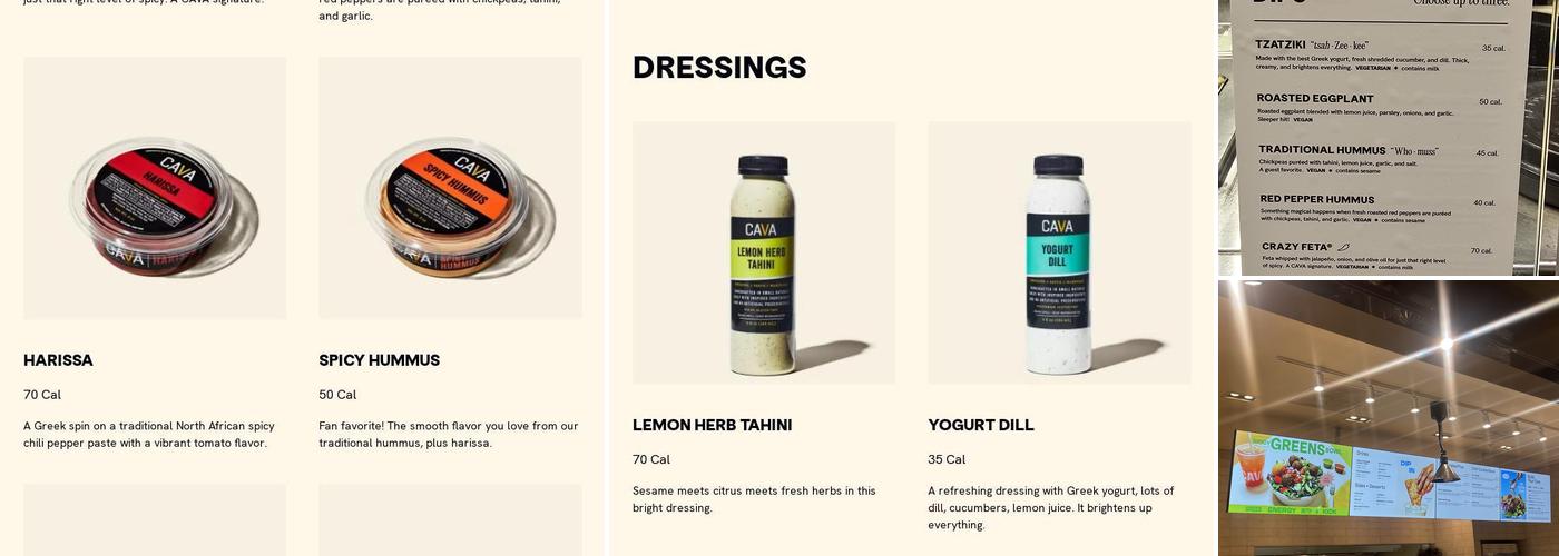 CAVA Menu