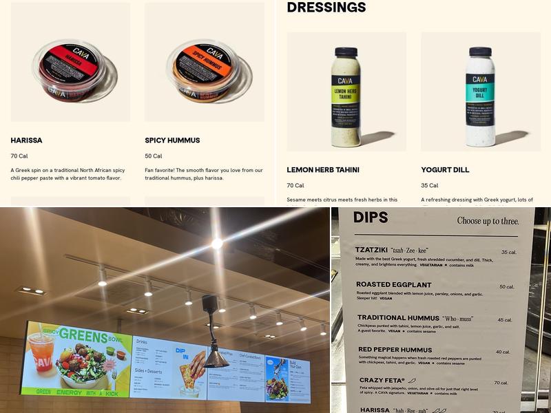 CAVA Menu