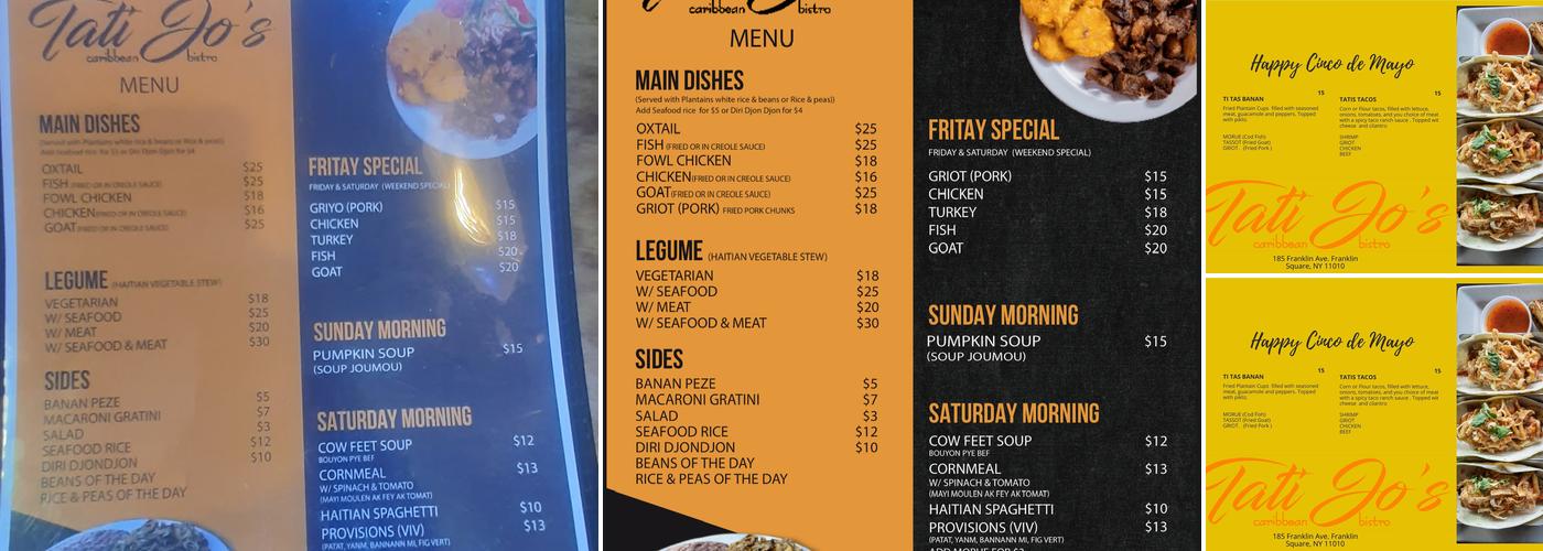 Tati Jo's Caribbean Bistro Menu