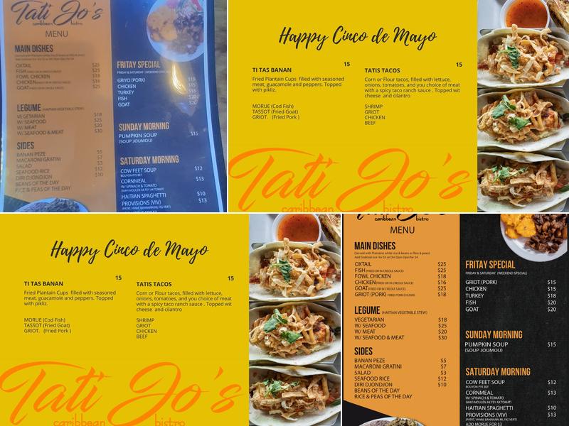 Tati Jo's Caribbean Bistro Menu