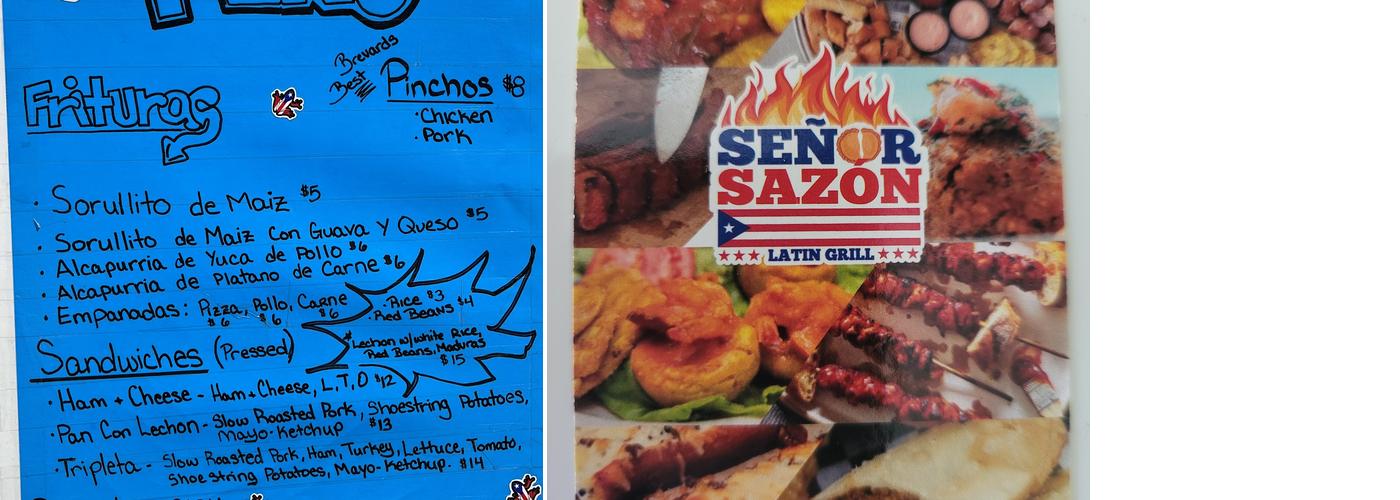 Señor Sazón Menu