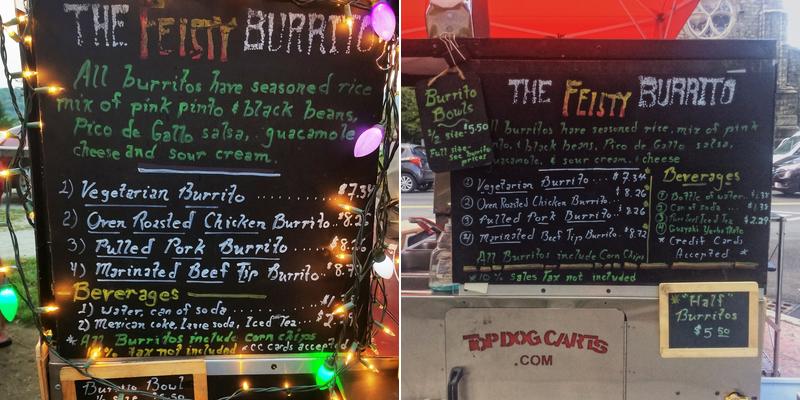 The Feisty Burrito Menu