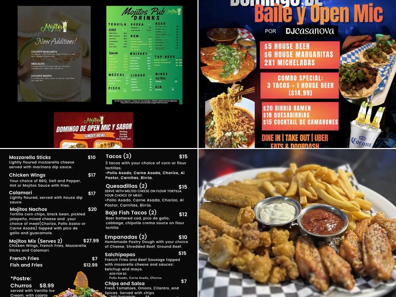 Mojitos Pub Menu