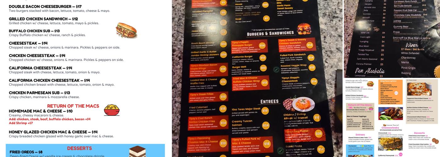 Tipsy's Bar & Lounge Menu