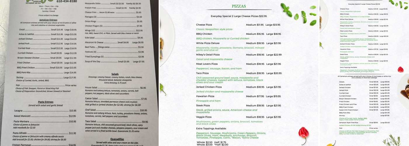 Mikey’s Caribbean Restaurant & Bar Menu