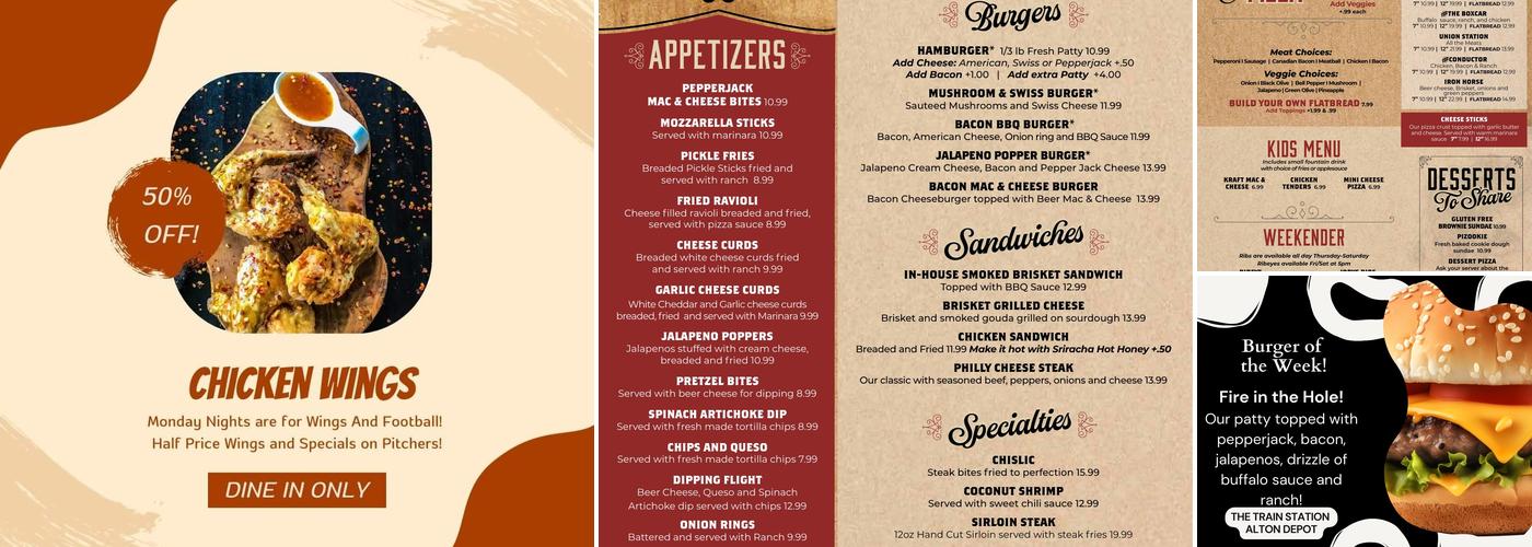 The Train Station Menu