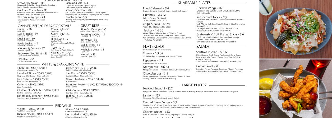 Manchester Bar & Lounge Menu