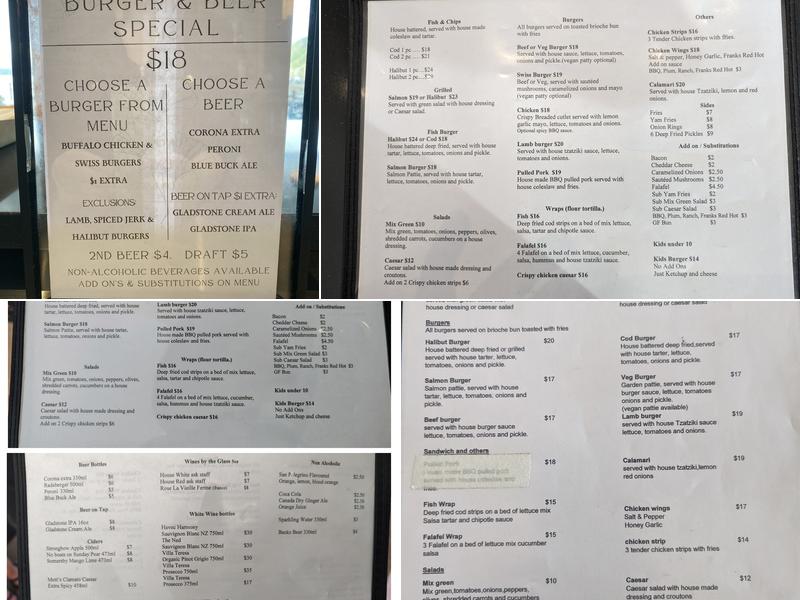 Ford's Cove Restaurant Menu
