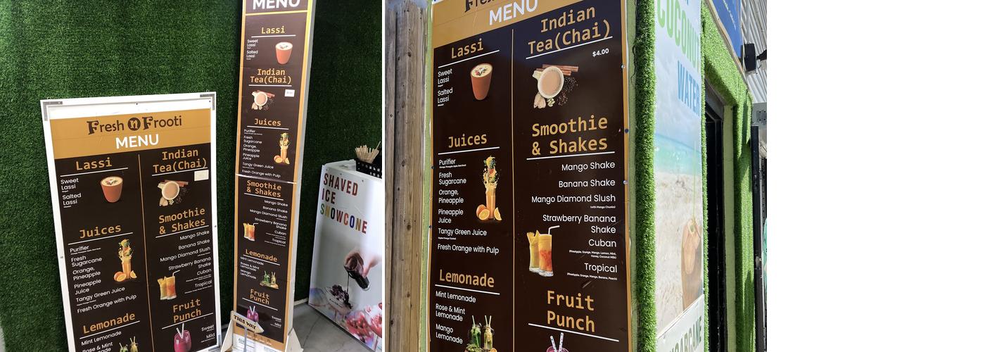 Fresh n Frooti Menu