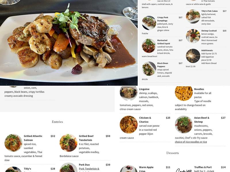 Tilly's Kitchen Menu