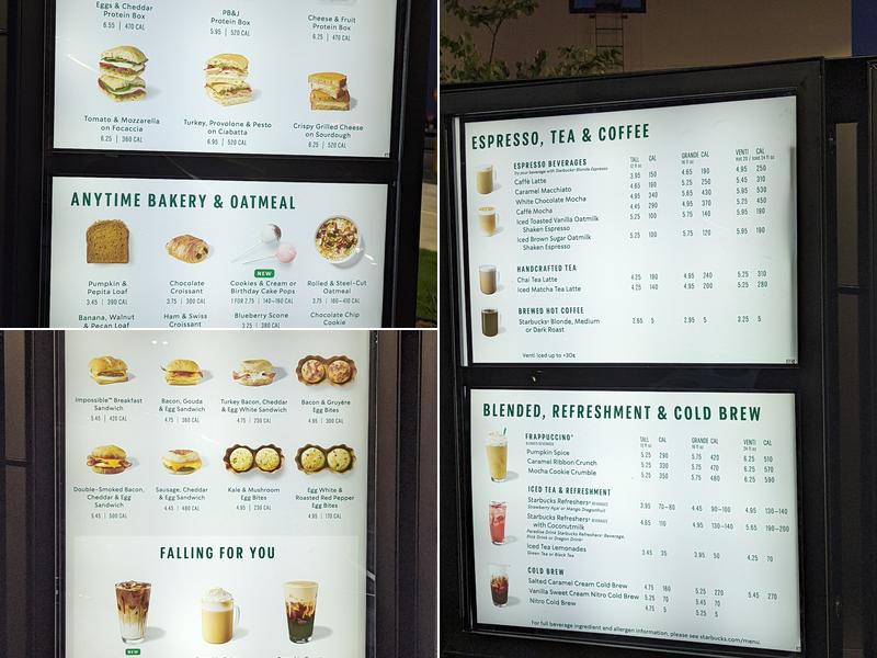 Starbucks Menu
