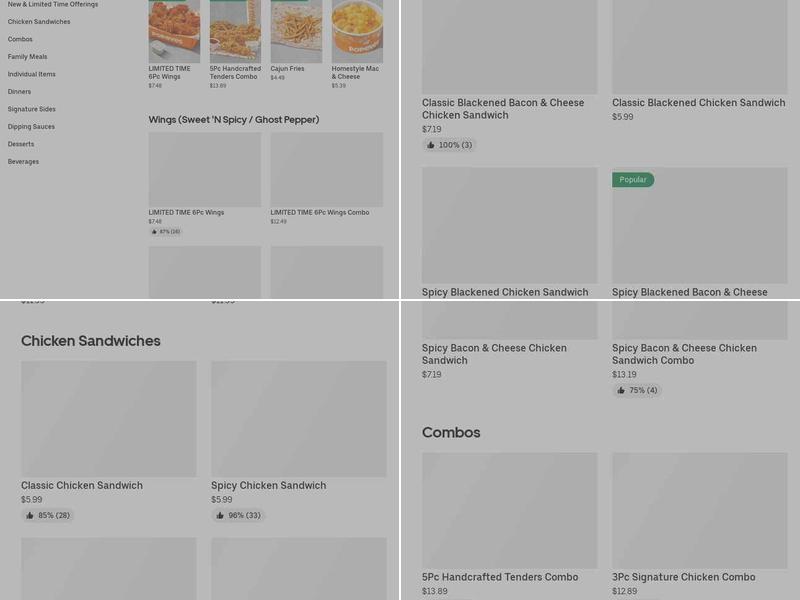 Popeyes Louisiana Kitchen Menu