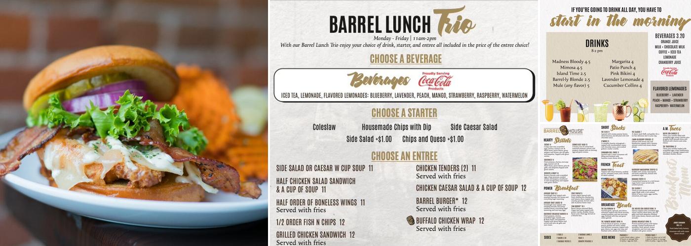 Barrel House Menu